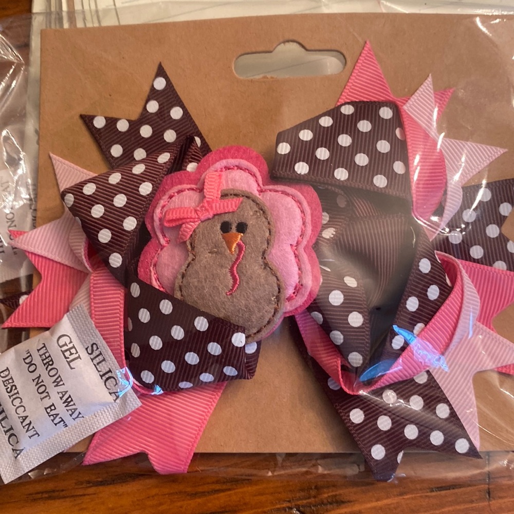Brand new in package. Mud Pie turkey hair clip for girls
